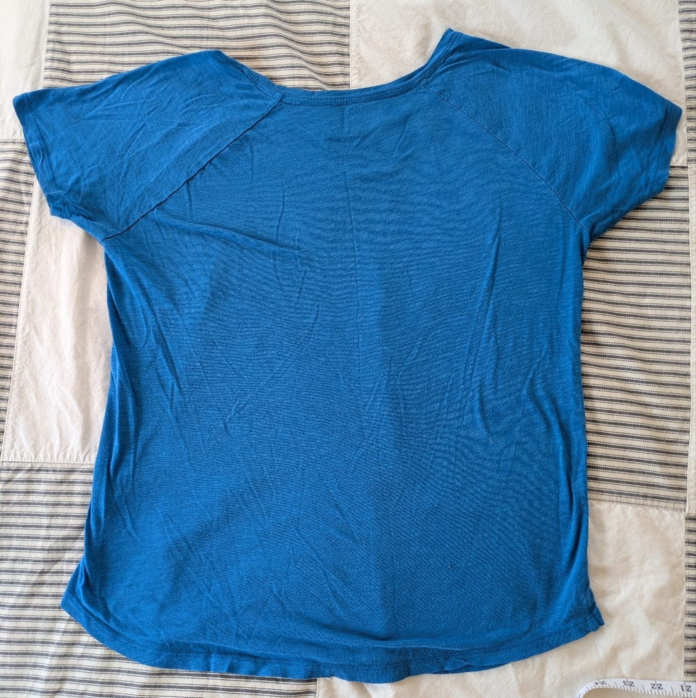 Lucky Brand Bright Blue Cotton Blend Colorful Lion Shirt - Picture 4 of 8